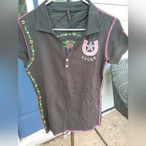 Alp N Rock polo shirt MAKE LUCK Sz.M Gray NWT
